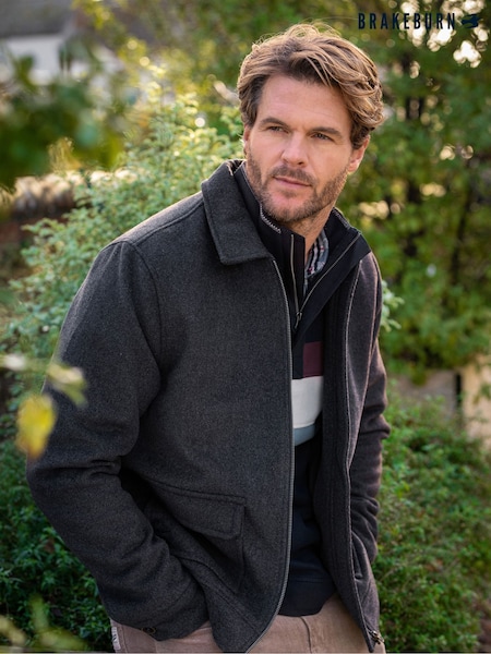 Grey - Regular Brakeburn Barkingside Zip Through Jacket
