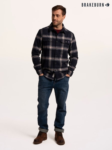 Modrá - Regular Brakeburn Epping Check Shirt