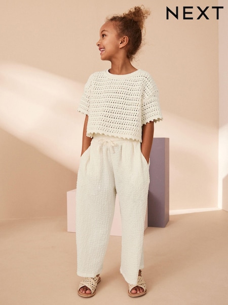 Nevtralno - Crinkle Texture Jersey Wide Leg Trousers (3-16yrs) (929022) | € 6 - € 10