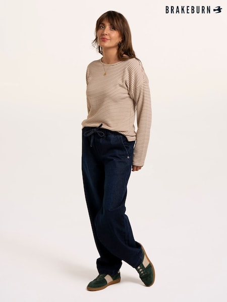 Brun - Brakeburn Bolderwood Waffle Stripe Long Sleeve T-shirt