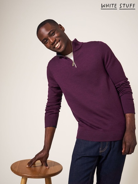 White Stuff Purple Newport Merino Funnel Jumper (929133) | R$ 690