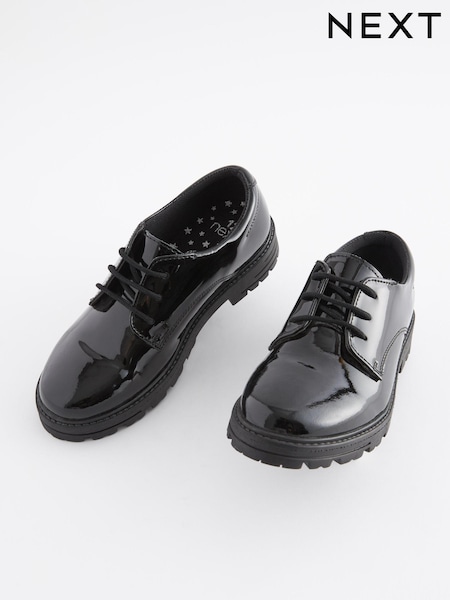 Schwarzes Lackleder - School Leather Lace-Up Derby Shoes (929208) | 7 € - 9 €