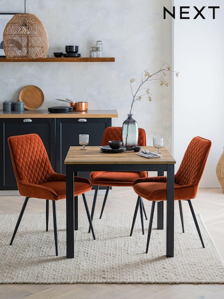 Dark Bronx Oak Effect 4 Seater Square Dining Table (929325) | €175