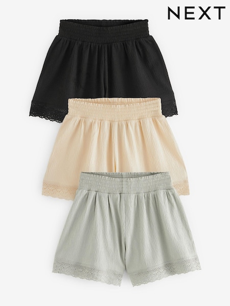Multi Neutrals Broderie Shorts 3 Pack (3-16yrs) (929367) | € 10 - € 14