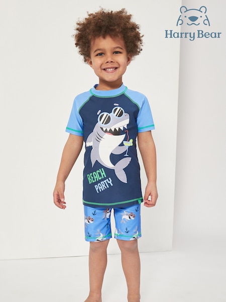 Harry Bear Blue Nautical Shark Boys Two Piece Swim Set (929484) | €19