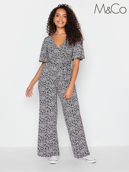 Negru subțire - M&Co Wrap Jumpsuit (929941) | 175 LEI