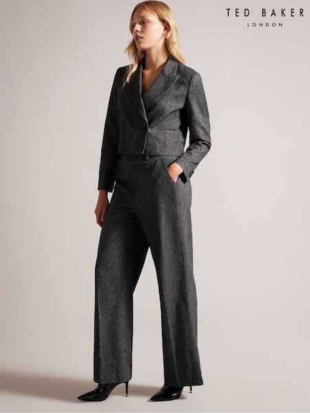 Ted Baker Grey Wide Leg Pleat Front Trousers (930006) | €115