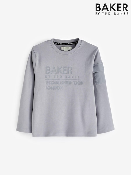 Baker by Ted Baker 100% Cotton Heavyweight Long Sleeve T-Shirt (930052) | 48 QAR - 64 QAR