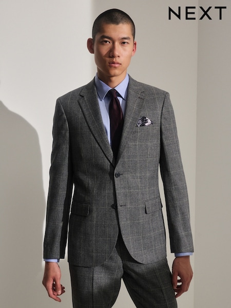 siva - Standardni kroj - Prince Of Wales Check Suit (930129) | € 63