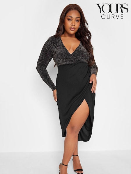 Yours Curve Black Limited Bodycon Wrap Dress (930187) | €18.50