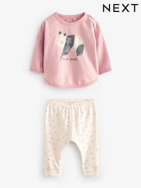 Pink Panda Baby Top And Leggings Set (930444) | AED42 - AED49