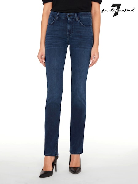 Синий - 7 For All Mankind Mid Rise Kimmie Bair Straight Fit Jeans (930494) | €126