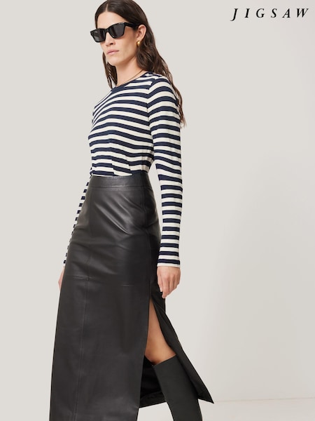 Jigsaw Blue 100% Cotton Slub Stripe T-Shirt (930554) | €27
