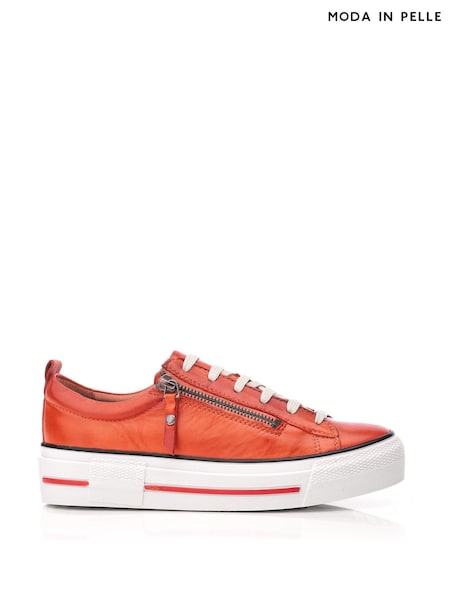 Portocaliu - Pantofi sport masivi cu fermoar și talpă filiciană Moda in Pelle Dantelă (930650) | 539 LEI
