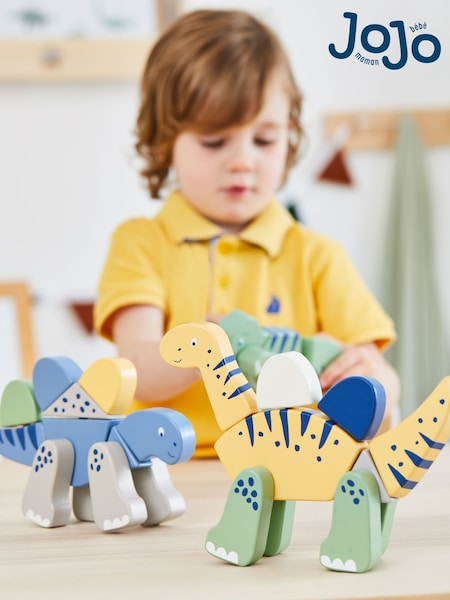 JoJo Maman Bébé Green Wooden Transforming Dinosaur Playset (930829) | €36.50