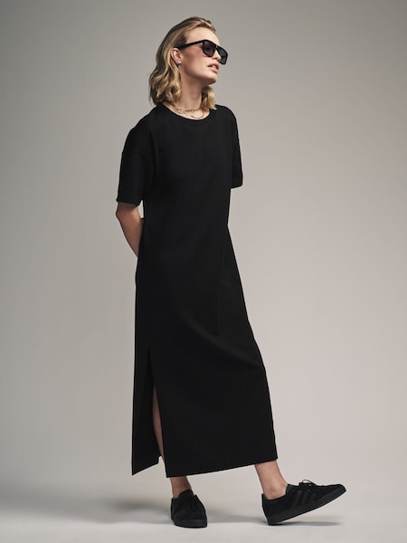 The Set Black/Nude 2 Pack Heavyweight Longline 100% Cotton T-Shirt Dress (930923) | €30
