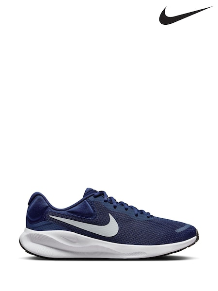 Nike Navy/White Revolution 7 Road Running Trainers (931255) | €86