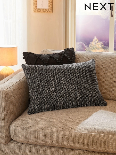 Black 40 x 59cm Ashton Chenille Cushion (931327) | €10