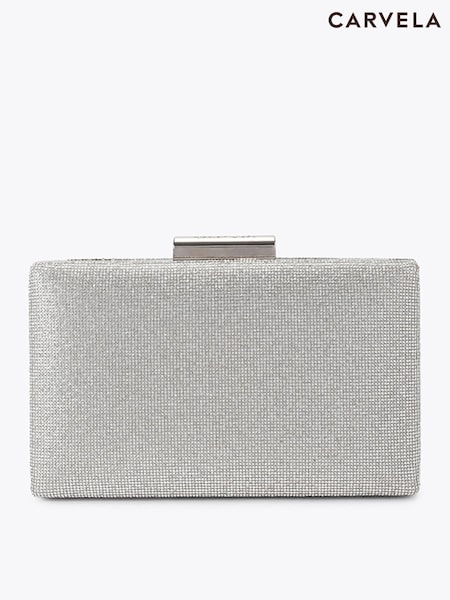 Silver - Carvela Palio Hard Embellished Clutch Bag