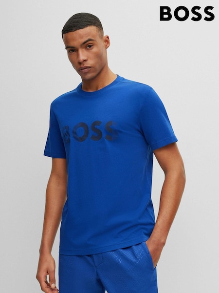 BOSS Blue Logo Artwork T-Shirt in Cotton Jersey (931672) | €37.50