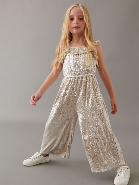 Mint Velvet Natural Sequin Jumpsuit (931990) | AED183 - AED199