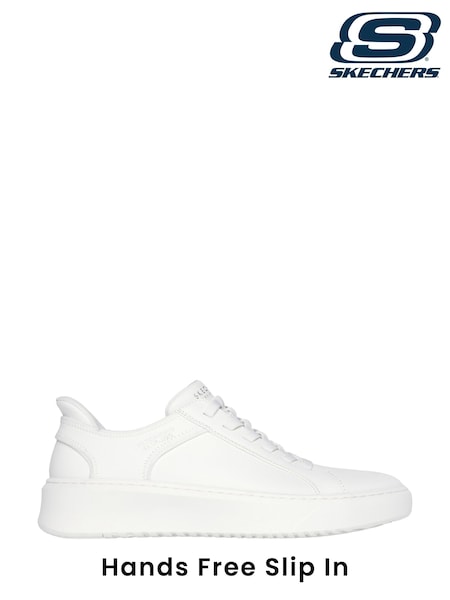 Skechers White Court Break Double Vented Slip In Trainers (932158) | R$ 730