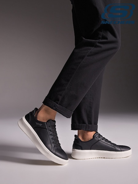 Negro - Skechers Court Break Double Vented Slip In Trainers (932222) | 105 €