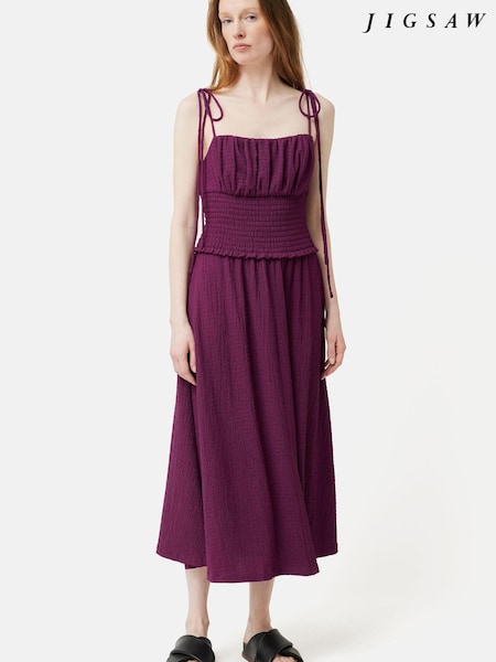 Jigsaw Purple Crinkle Jersey Strap Dress (932328) | €59