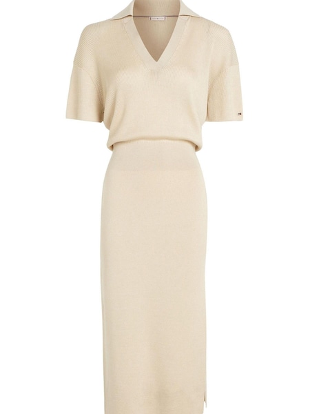 Tommy Hilfiger Cream Open Polo Midi Dress (932421) | €128