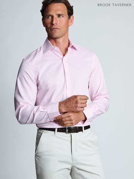 Rozo - Slim Fit Brook Taverner Non-iron Twill Cotton Shirt 35" Sleeve