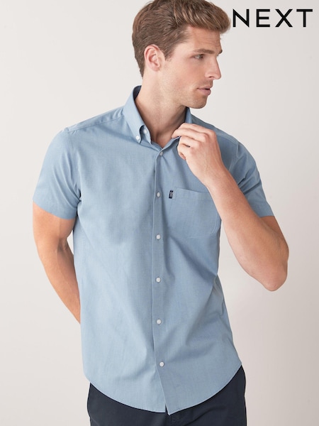 Dusky Blue Regular Fit Easy Iron Button Down Oxford Shirt (932939) | €9