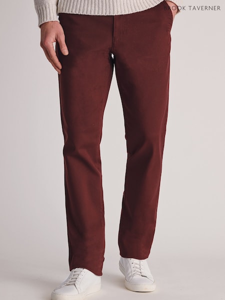 Rojo - Tailored Fit Brook Taverner Cavalry Twill Stretch Cotton Trousers