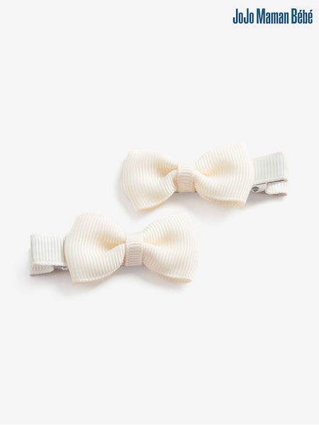 JoJo Maman Bébé Cream Pair Of Bow Clips (933253) | 27 QAR