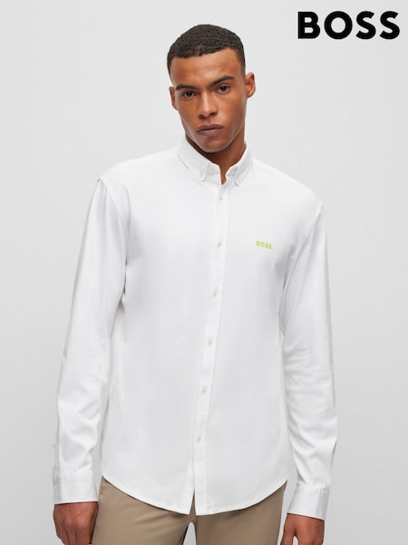 BOSS White Biado Long Sleeve Jersey Shirt (933307) | €76