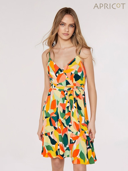 Apricot Multi Colourblock Leaf Cami Dress (933880) | €44