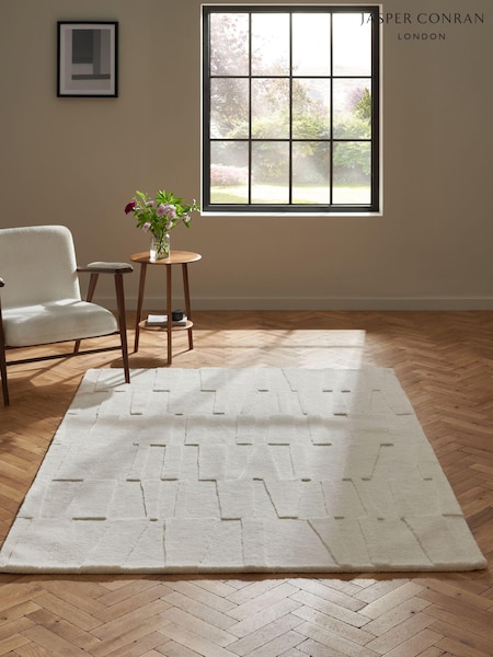 Jasper Conran London Natural Papercut Carve Pile Wool Rug (933982) | €272 - €695
