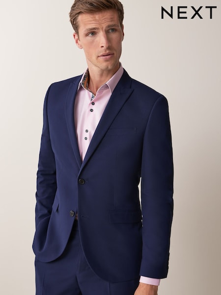 Bright Blue Slim Fit Two Button Suit Jacket (934315) | AED262