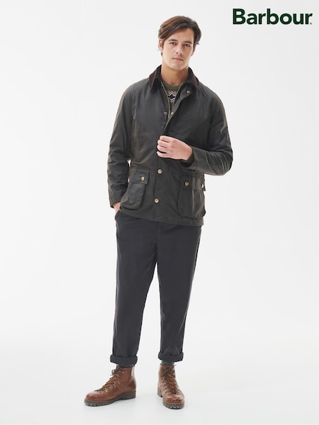 Barbour® Khaki Green Ashby Waxed Jacket (934756) | €411 - €428