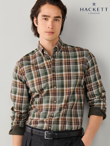 Green - Regular Hackett Tailored Fit Country Plaid Check Shirt