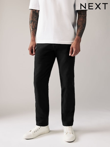 Black Straight Fit Stretch Chinos Trousers (935309) | CA$53