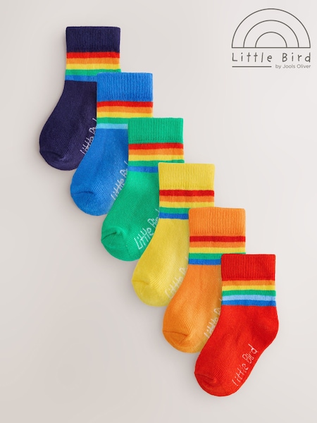 Multi - Little Bird By Jools Oliver Baby Bright Rainbow Socks 6 Pack