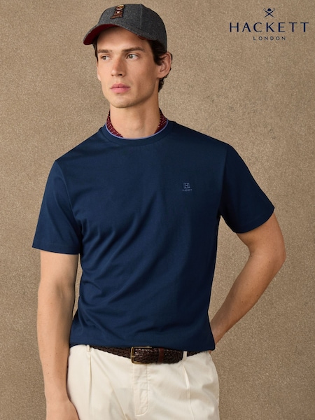 Blue - Regular Hackett Classic Fit H Logo T-shirt