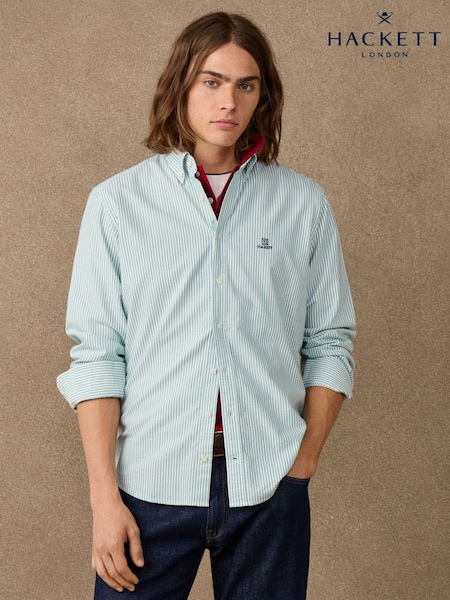 Vert à la menthe - Regular Hackett Classic Fit Striped Oxford Shirt