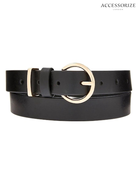 Accessorize Round Buckle Leather Jeans Belt (935480) | kr340
