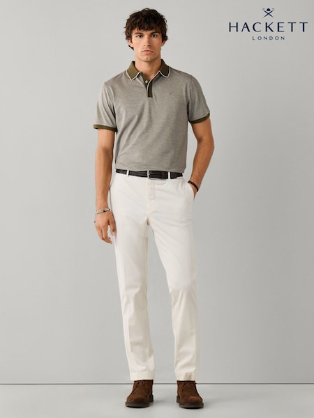Zielony - Regular Hackett Classic Fit Short Sleeve Oxford Polo Shirt