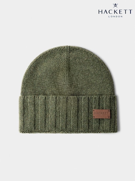 Green - Regular Hackett Pure Cashmere Beanie Hat