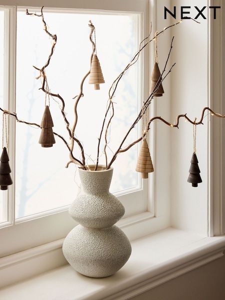Set of 6 Natural Wooden Christmas Tree Baubles (935630) | €11