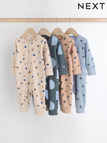 Azul - Baby Printed Footless Sleepsuits 4 Pack (0mths-3yrs) (935713) | 35 € - 37 €