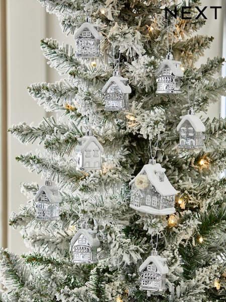 Set of 9 Silver House Christmas Baubles (935745) | €4.50