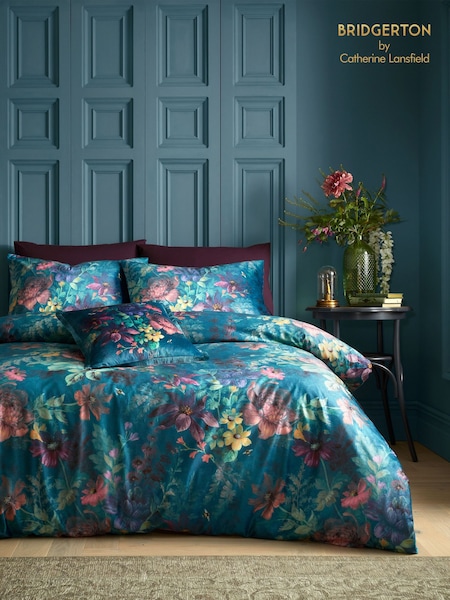 Bridgerton by Catherine Lansfield Green Romantic Floral Soft Velvet Duvet Cover Set (935963) | €40 - €89